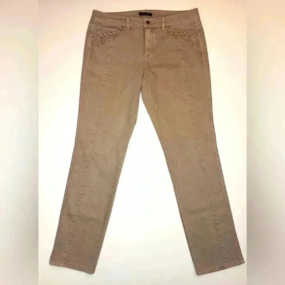 WHBM White House Black Market Women’s Blanc Slim Leg Jeans Size- 10 Regular - Picture 1 of 9